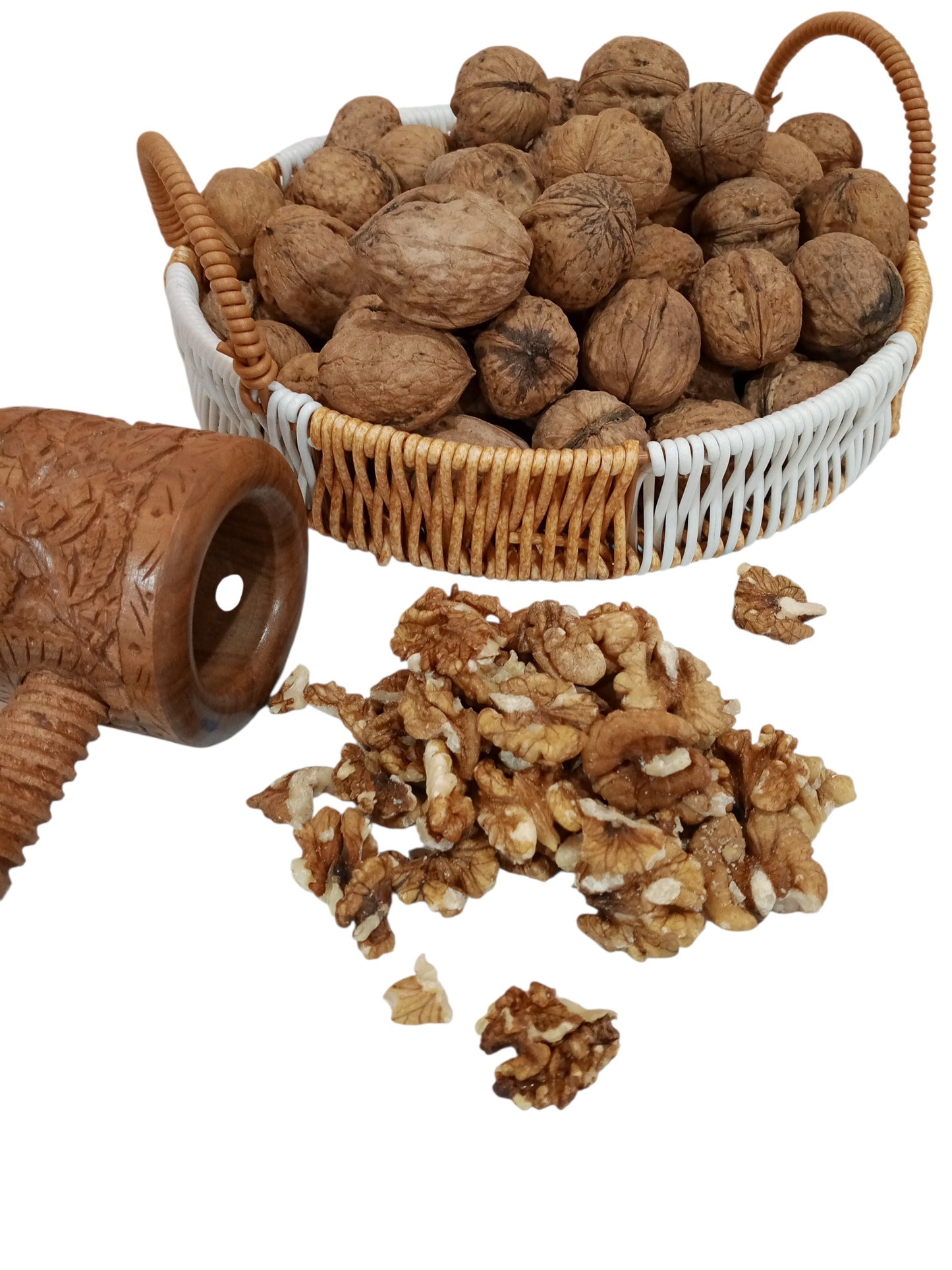Premium kashmiri walnuts and wooden walnut cracker