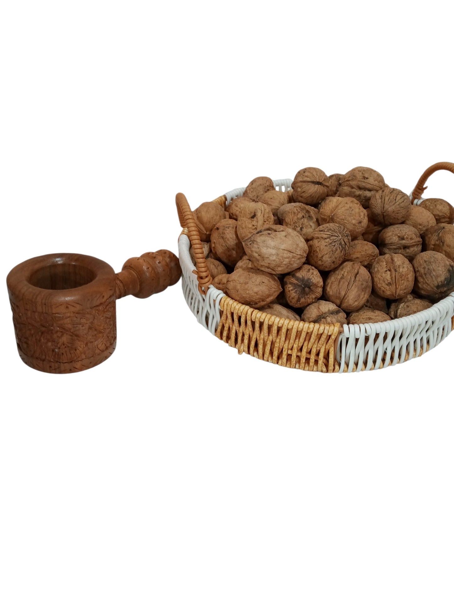Premium kashmiri walnuts and wooden walnut cracker