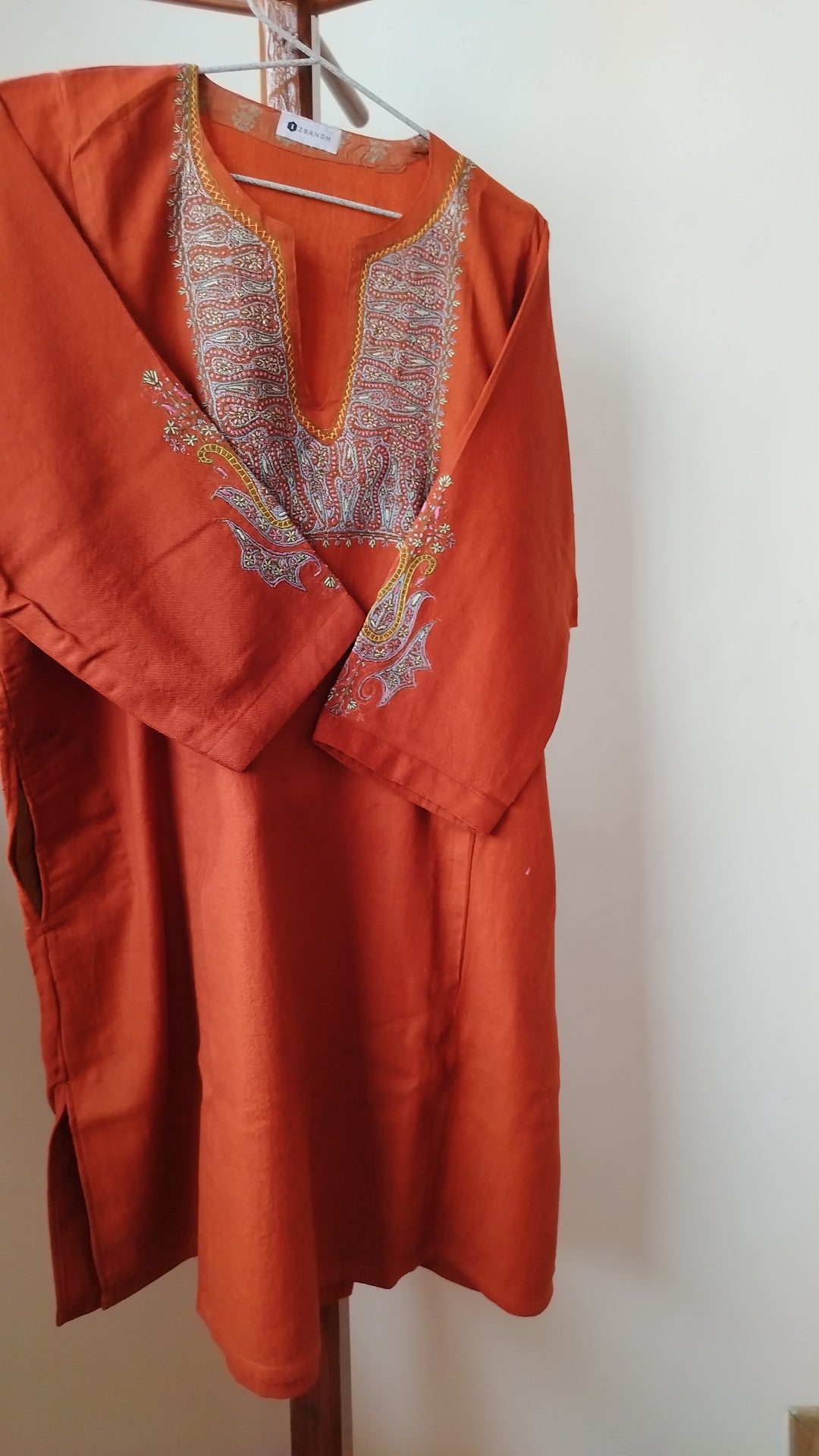 Warm pheran with handcrafted sozini embroidery