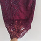 Royal Plum Embroidered 3 pc Suit Set with Floral Printed Dupatta  Description..