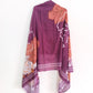 Royal Plum Embroidered 3 pc Suit Set with Floral Printed Dupatta  Description..