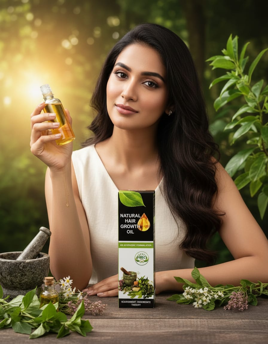 Natural hair growth oil