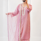 Blush pink dreams stitched with elegance and charm.
