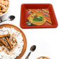 5563 Square Plastic Halwa Dinner Plate Snacks  Breakfast Restaurant Serving Trays Home School Coffee Hotel Kitchen Office (3 Pcs Set)