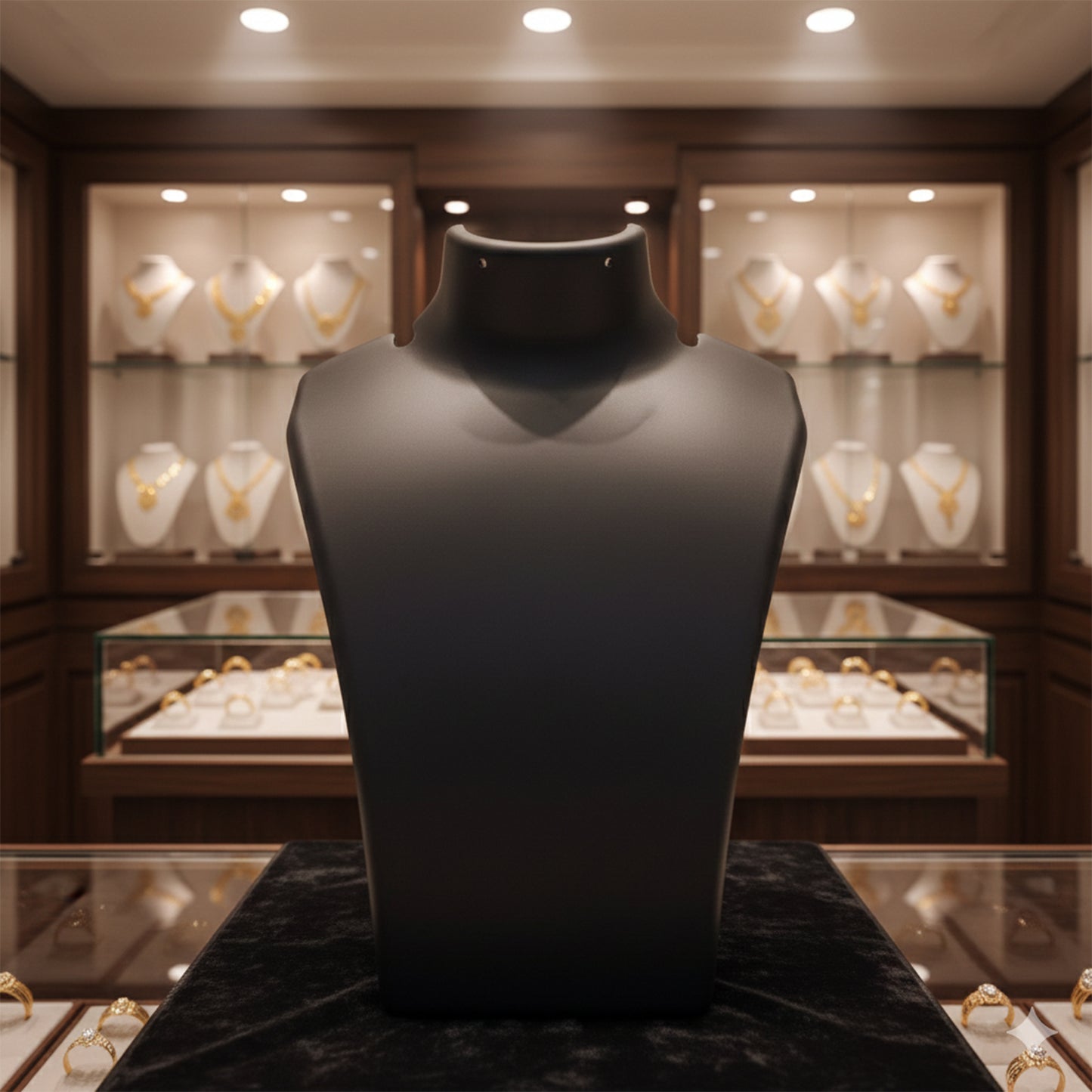 Premium Black Necklace Display Stand Mannequin Bust (1 Pc  15x11 Cm)