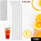 Plastic Reusable Glass Straws Clear Glass Drinking Straw 5pc