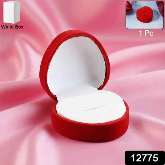 Premium Heart-shaped Velvet Jewellery Ring Box (1 Pc)