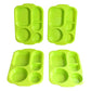 5363 Unbreakable Plastic Food Platesbiodegradable 5 Compartment Square Plate For Food