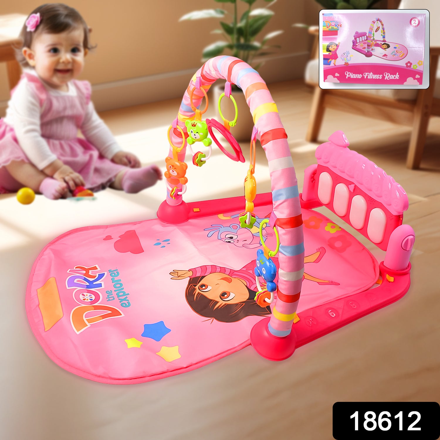 2in1 Baby Kick And Play Piano Gym Mat  Fitness Rack (1 Set)