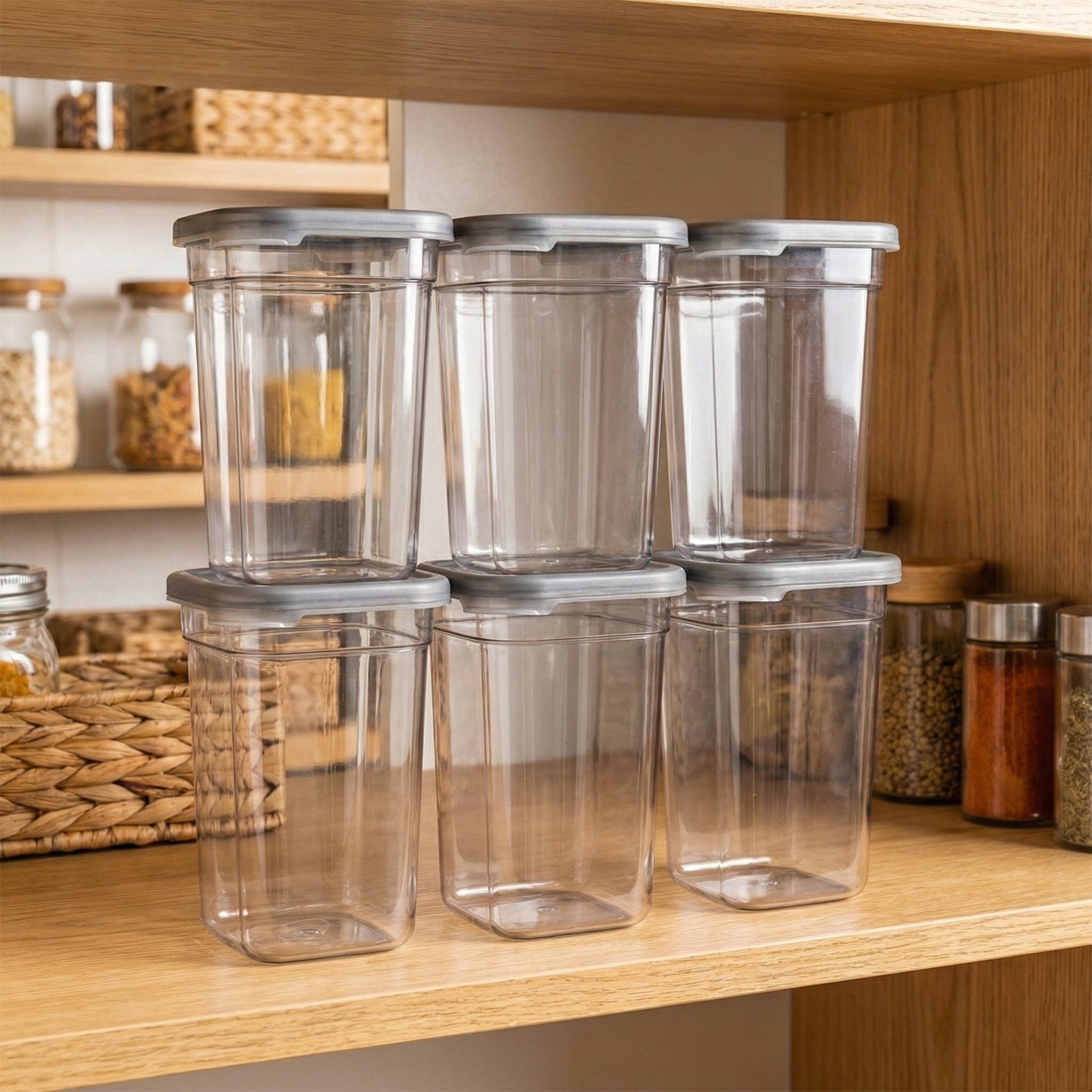 Plastic Multipurpose Kitchen Storage  Fridge Container (1200 Ml 6 Pc)
