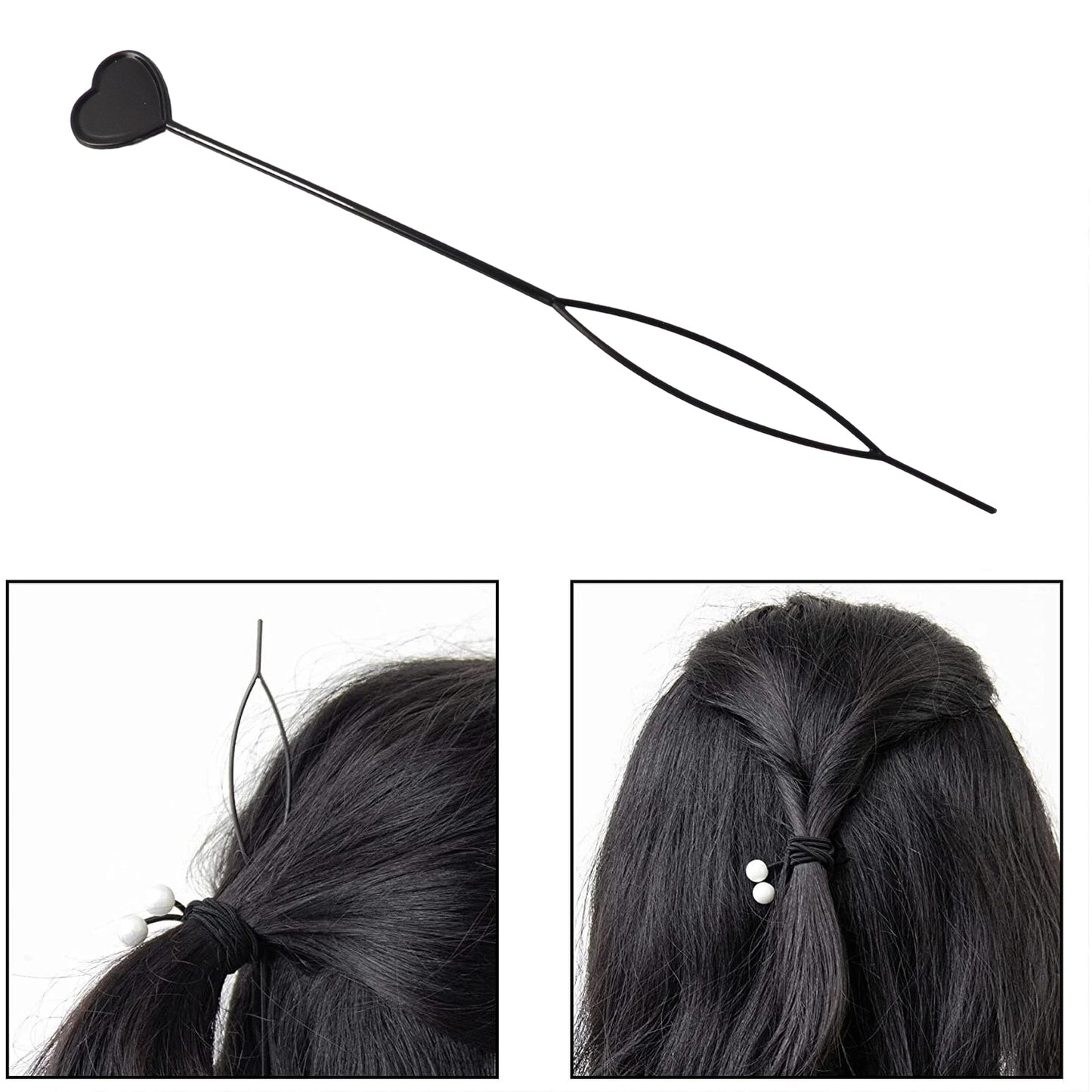 Heart-shaped Hairpin Set (2 Pcs)