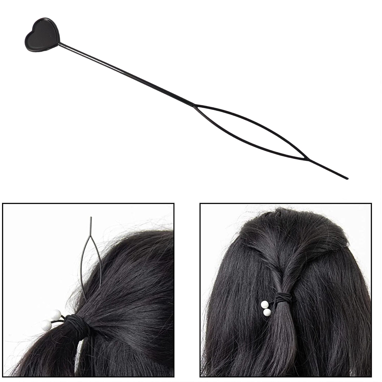 Heart-shaped Hairpin Set (2 Pcs)